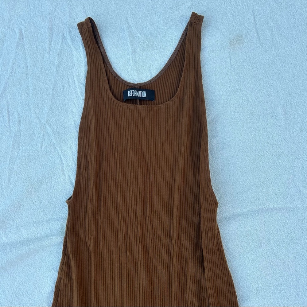 SOLD Reformation Diletta Dress, Ribbed Bodycon Dress, Summer Party - Picture 4 of 10